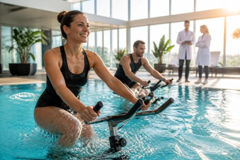 découvrez l'aquabike, une activité efficace pour brûler 500 kcal par séance tout en réduisant votre stress cardiaque de 10 %. alliez sport et bien-être dans l'eau pour améliorer votre santé.