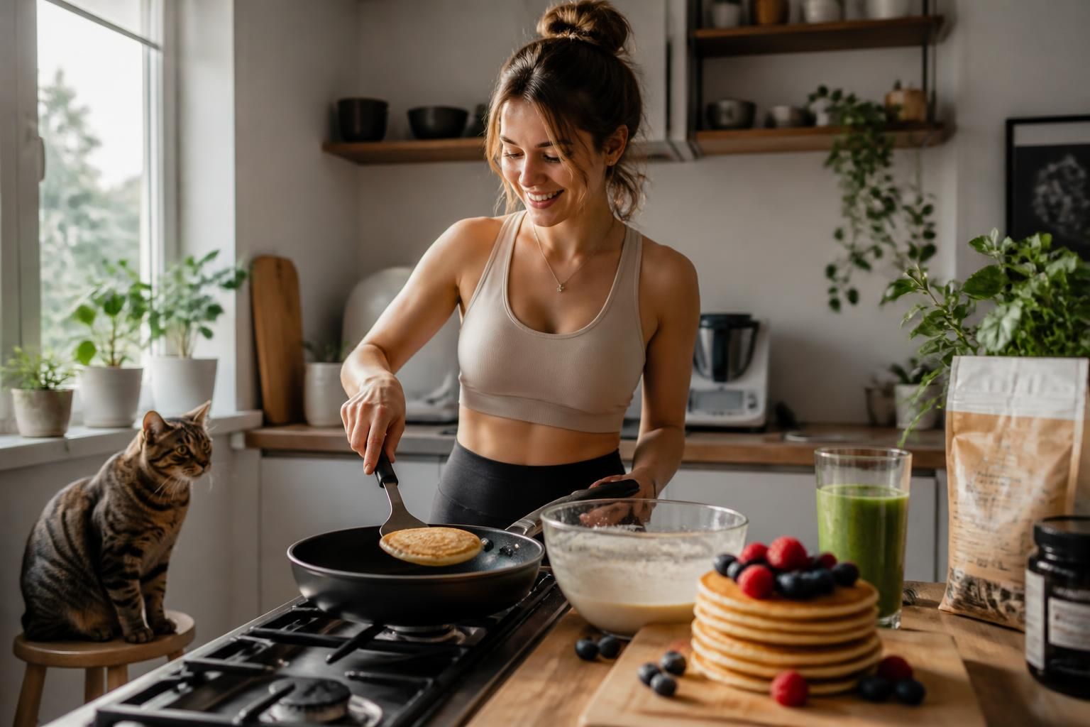 découvrez comment préparer rapidement des pancakes protéinés délicieux et énergisants pour bien commencer votre journée.