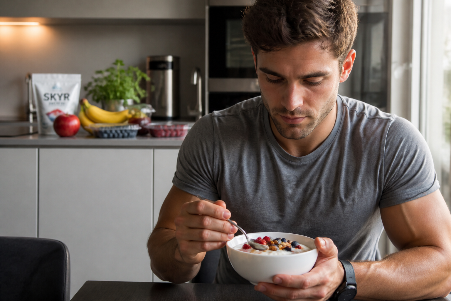 Skyr en musculation : atouts, limites et meilleurs moments pour le manger